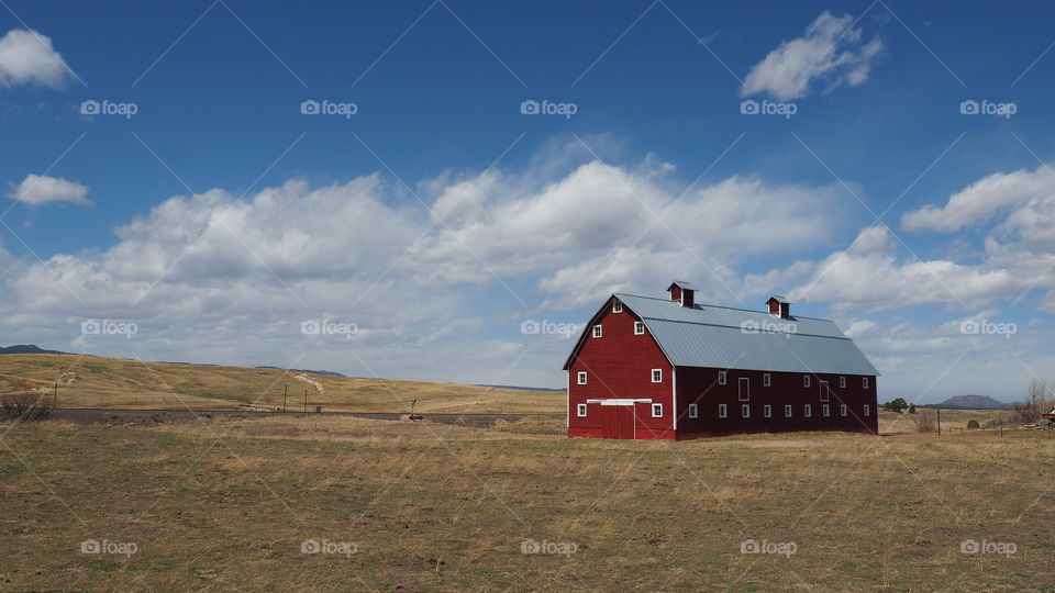 Red Barn. Red barn in open field