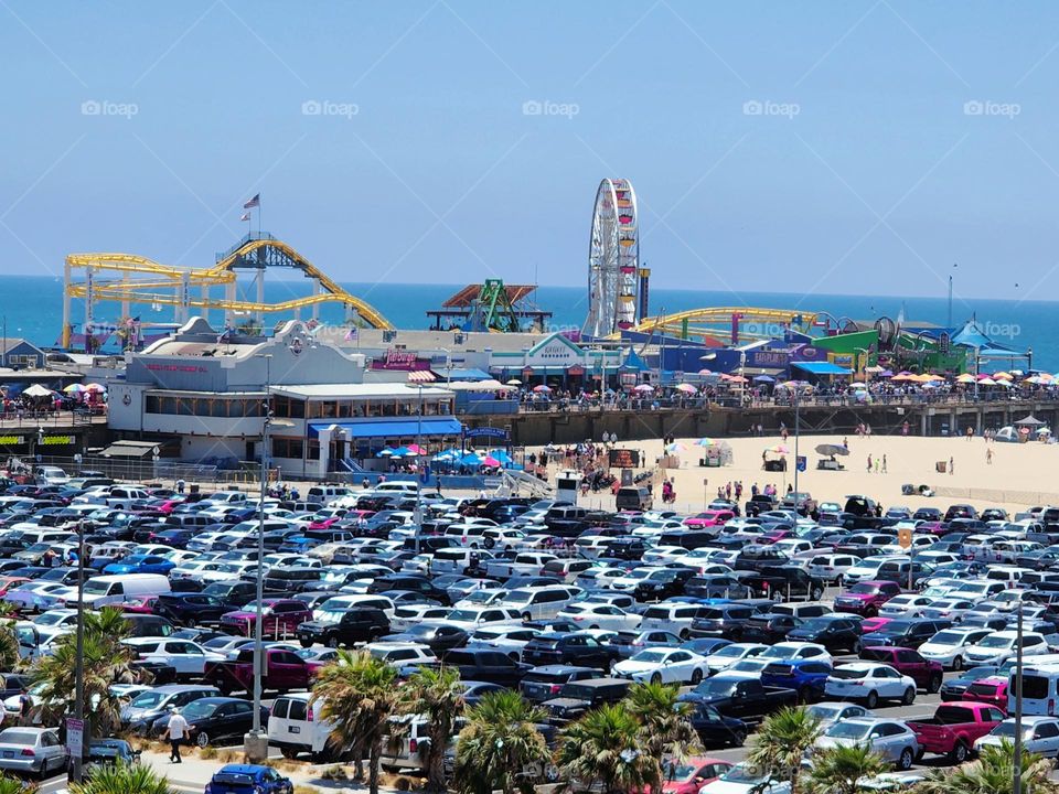 The world famous Santa Monica pier near Los Angeles is a favorite destination for all ages in the summertime