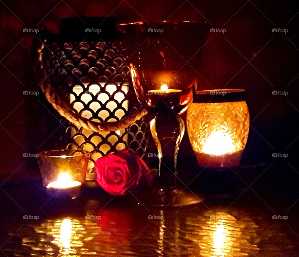 romantic candlelight scene