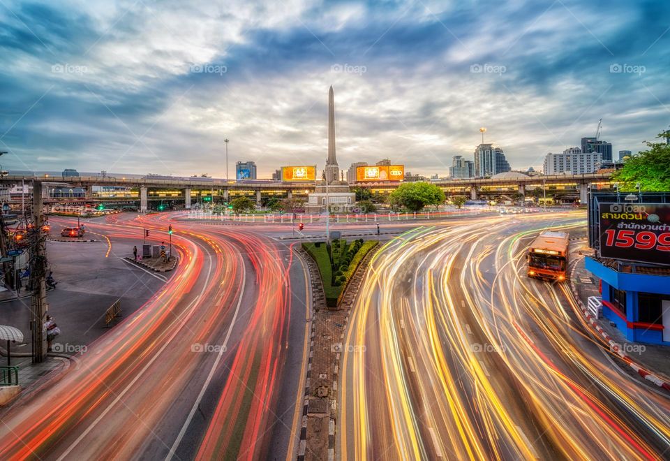 Traffic in rush hour at Bangkok Thailand