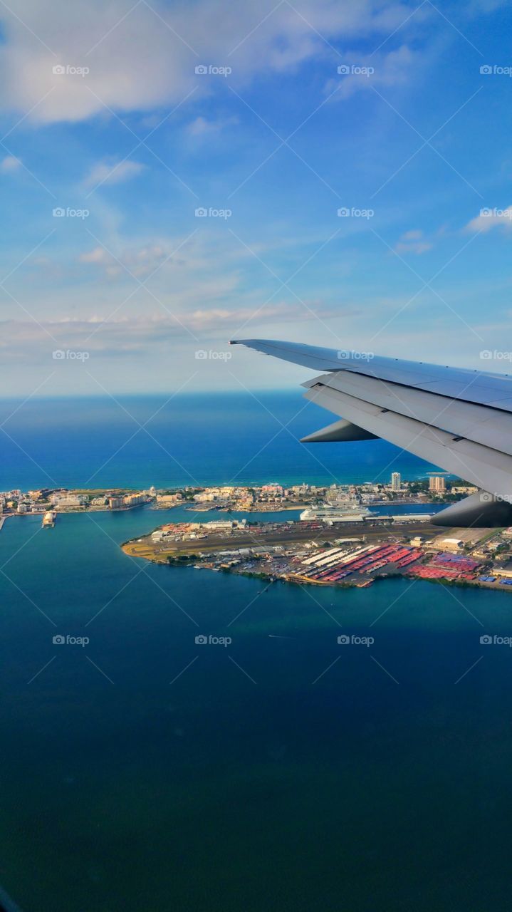 Port. view of ship by plane