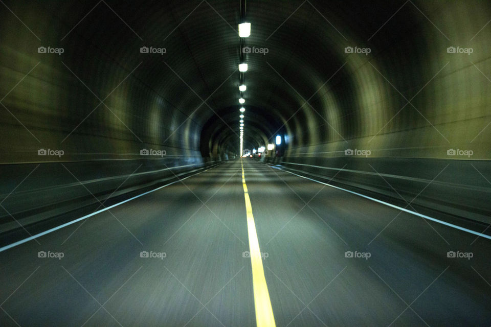 Driving through a tunnel 