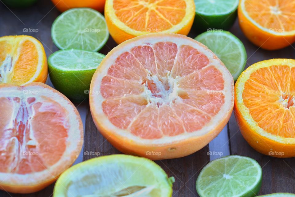 Directly above shot of citrus fruit