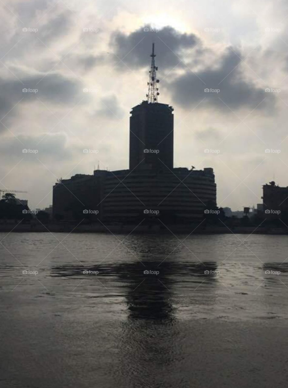 Broadcast building and Nile river