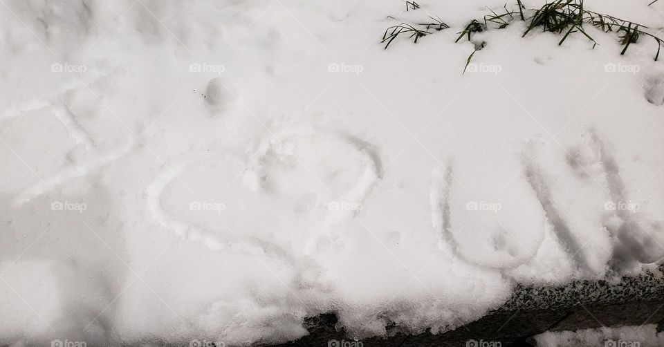 Message in the snow in November in Italy's mountains.