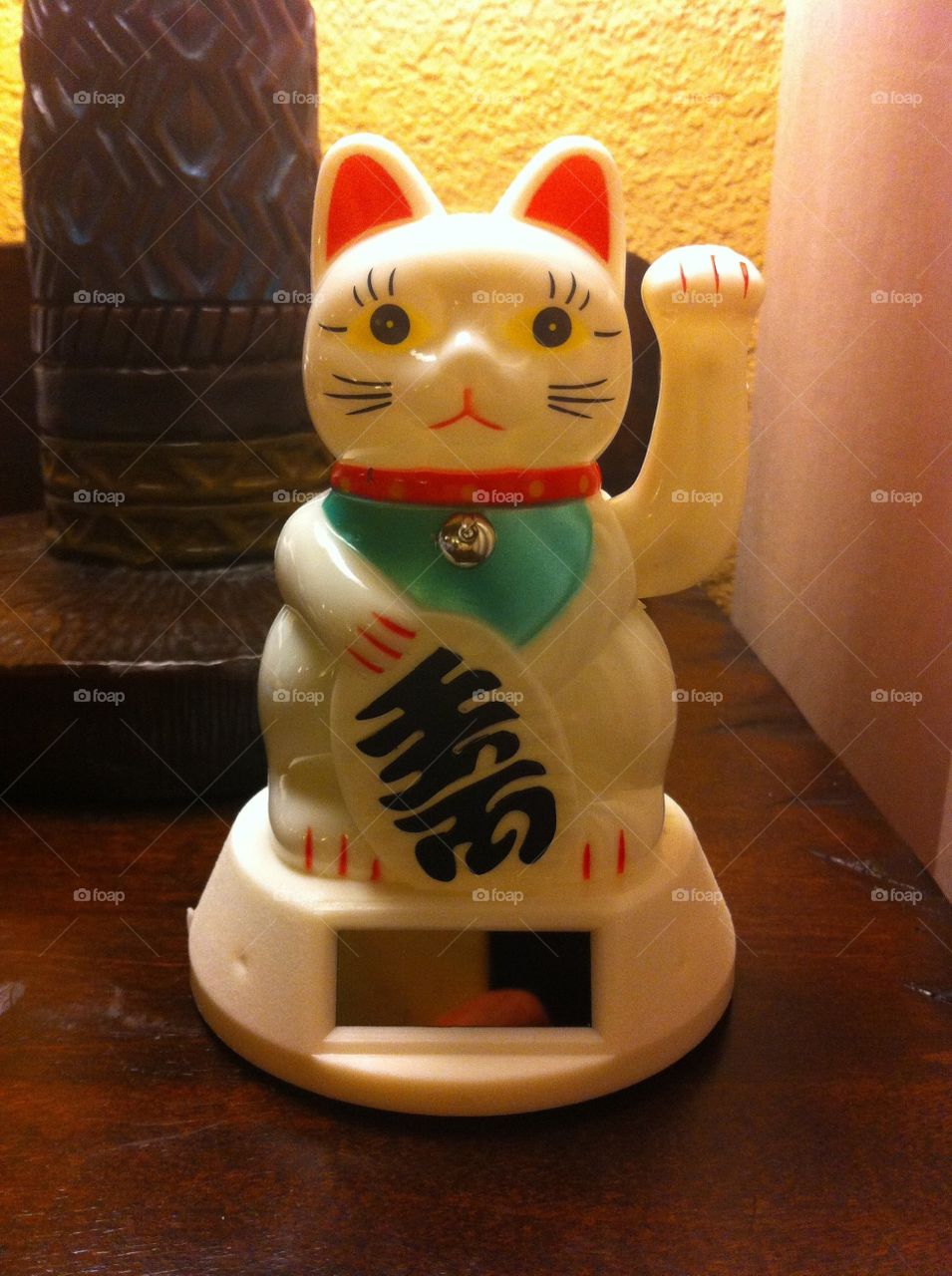 Solar Powered Lucky Cat. A solar powered Chinese lucky waving cat