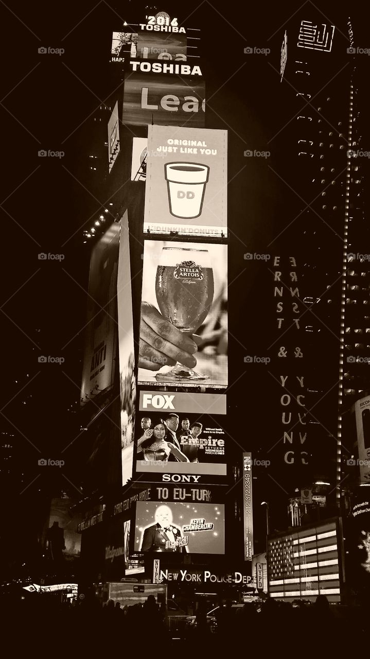 Times Square in Black and White, New York City