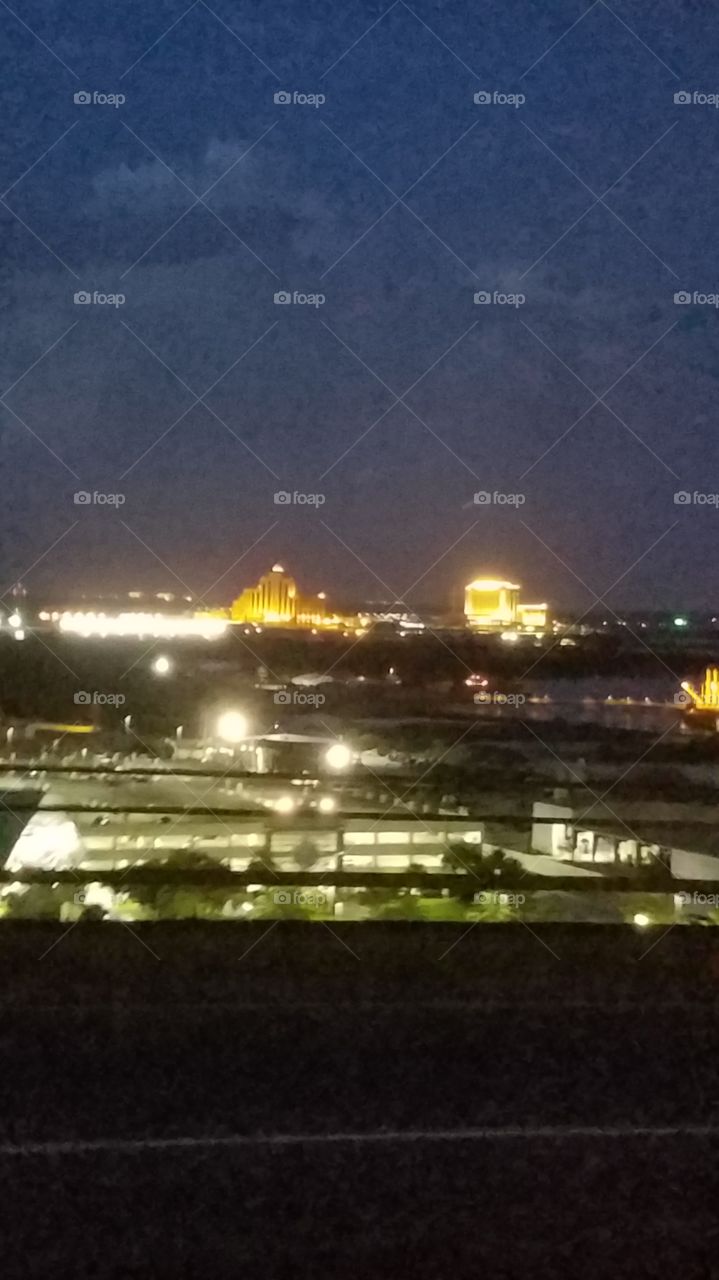 casinos at Lake Charles taken from the bridge