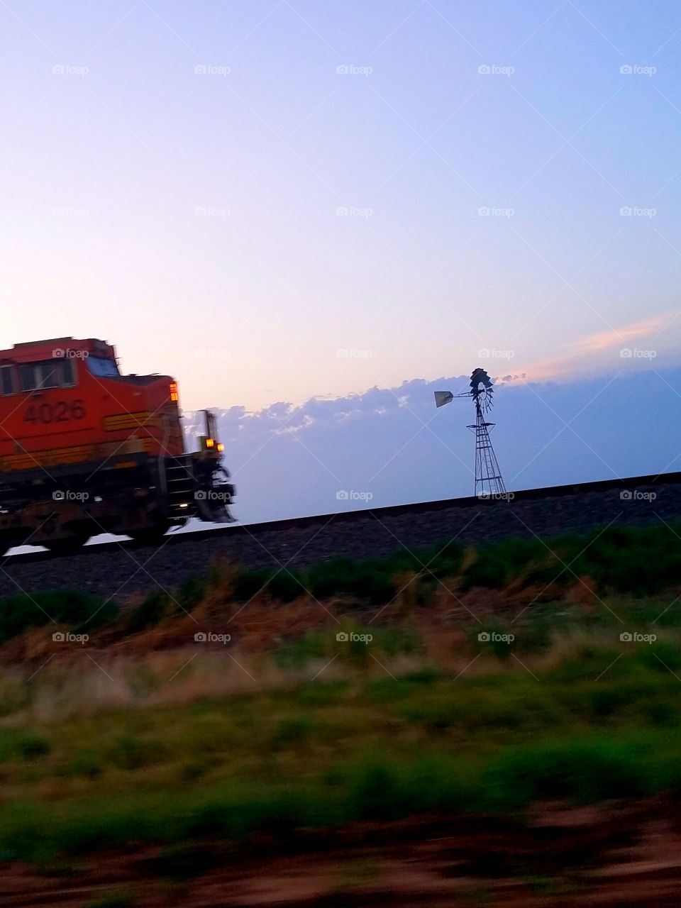 train and windmill