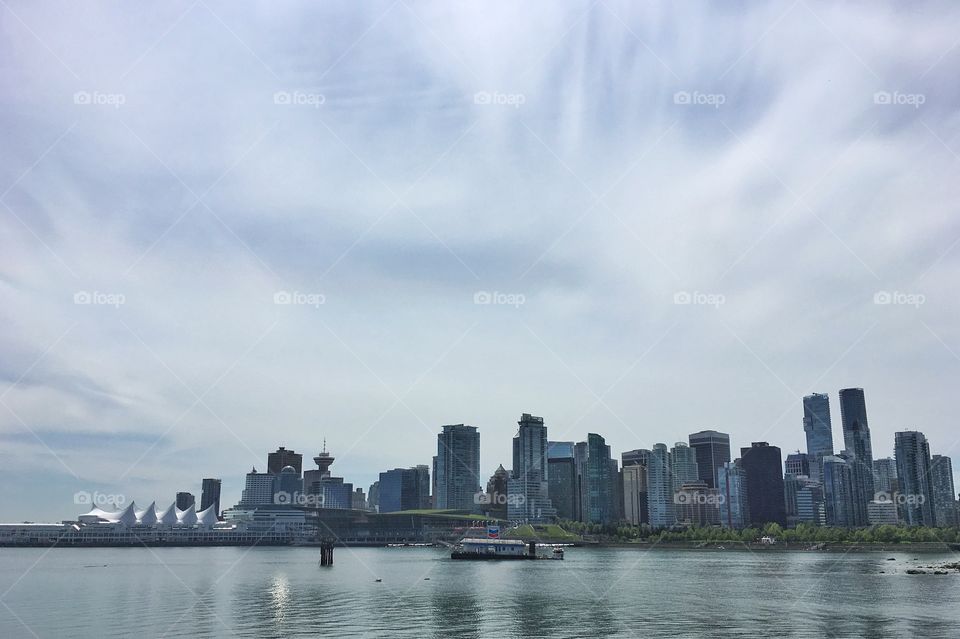 Sweeping shot of the Downtown Vancouver skyline