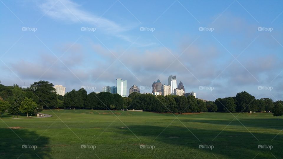 Skyline of Atlanta, view from the piedmond Park