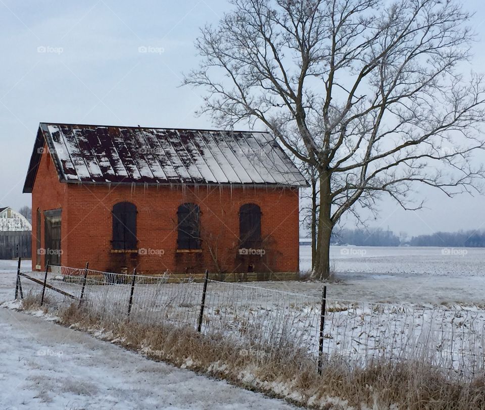 Old Schoolhouse in Winter