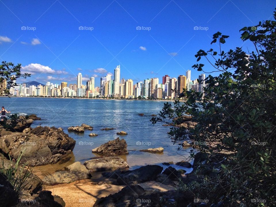 A view to the city and the sea