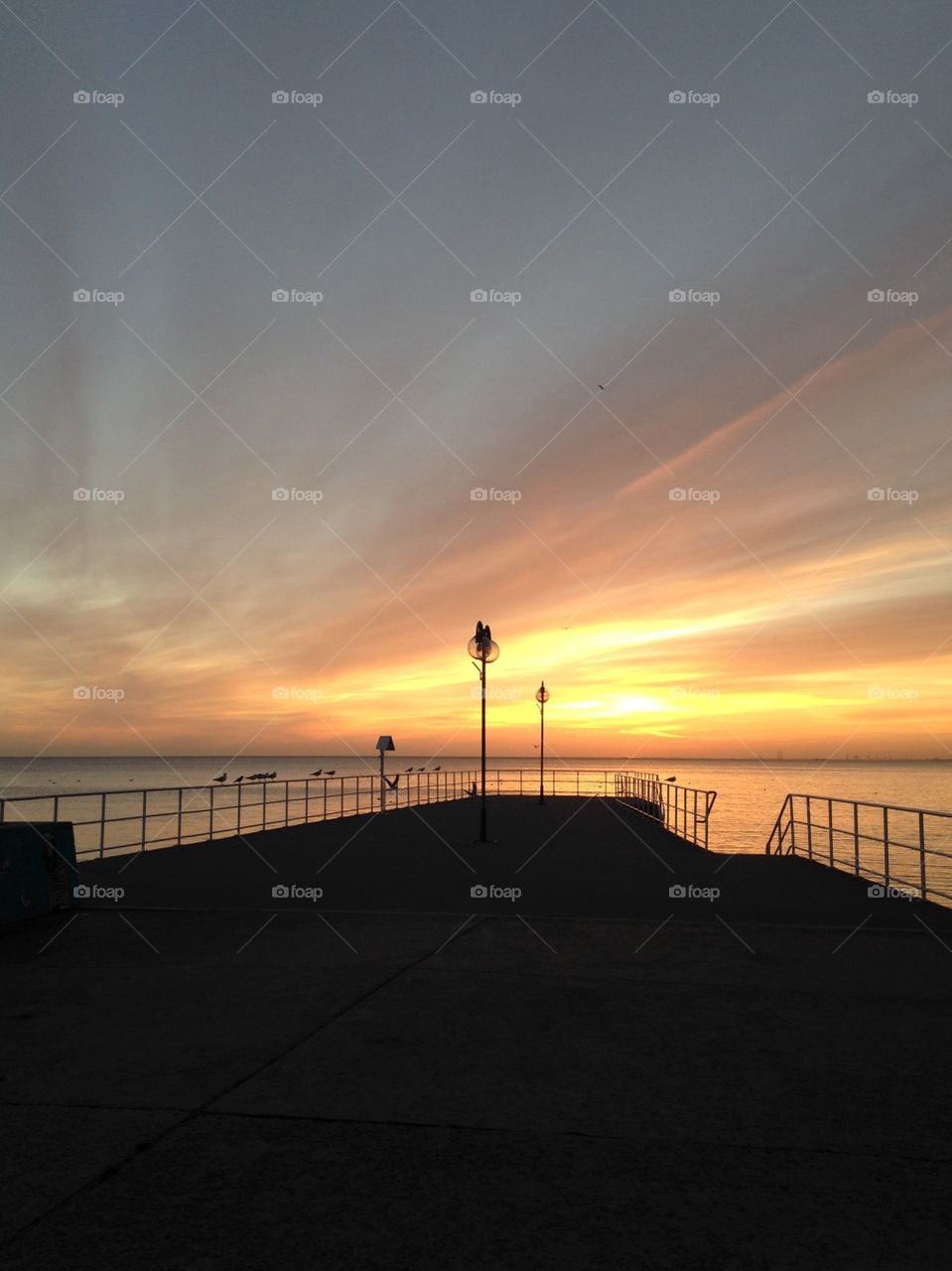 Sunset, Dawn, Bridge, Beach, Light