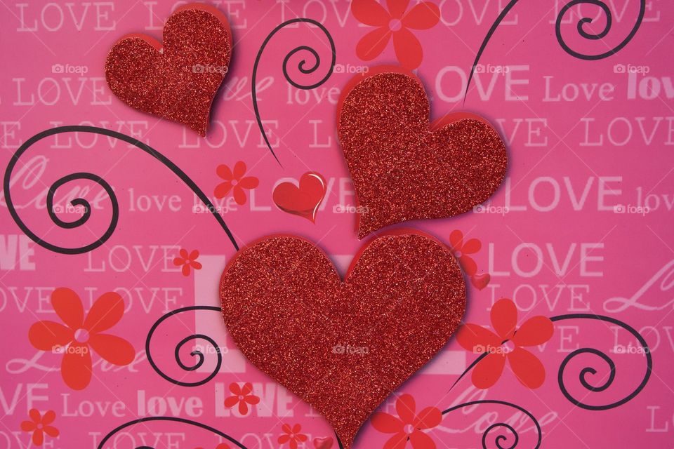 Red valentine greeting card
