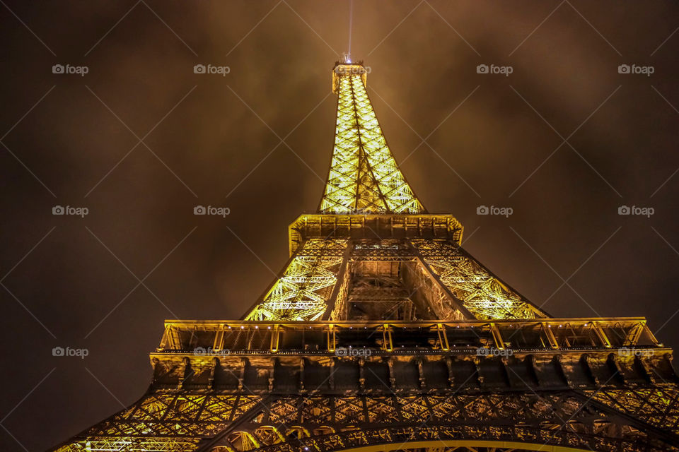 The Eiffel Tower at night- all light up
