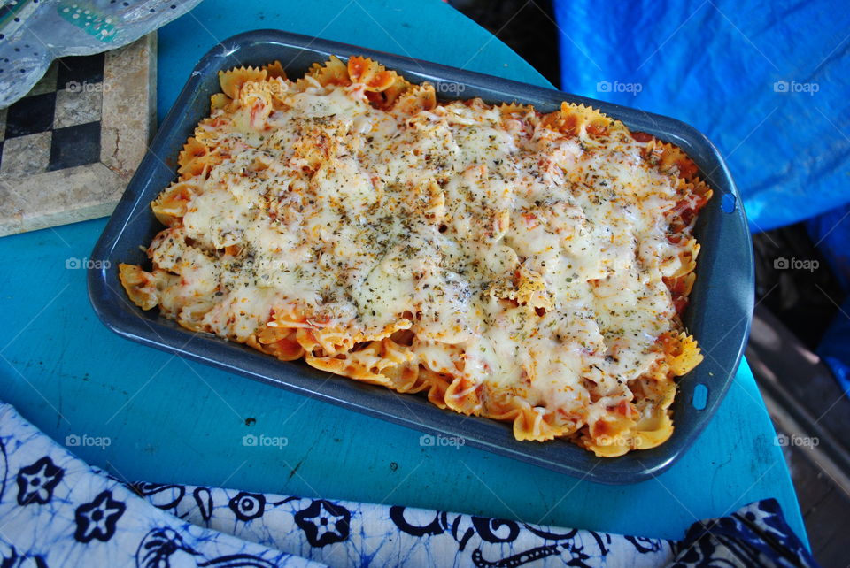 Baked pasta in the oven