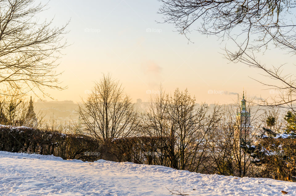 Nature landscape during sunset