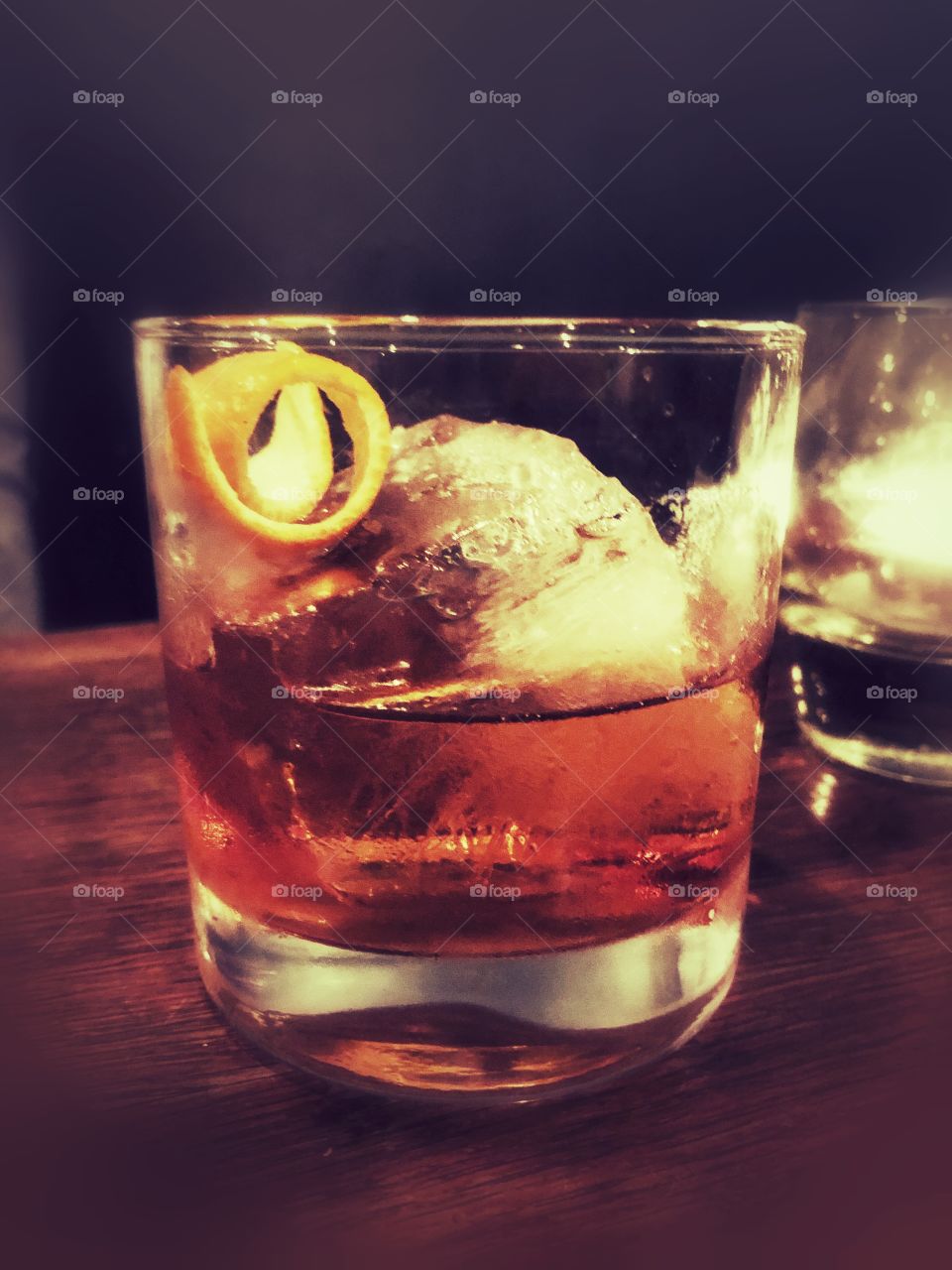 Old fashioned whiskey drink 