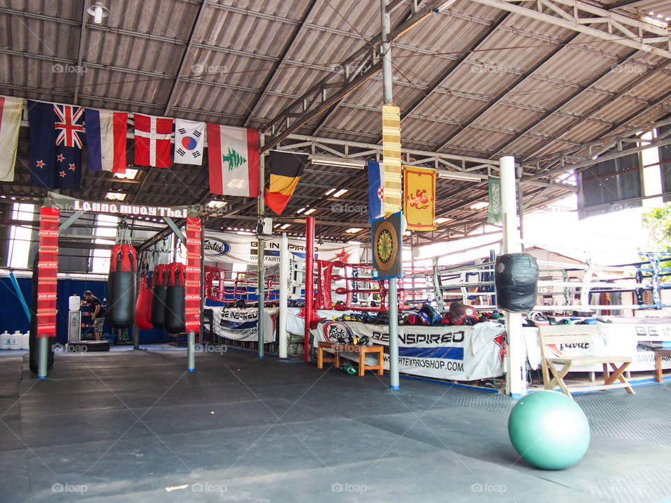 gym with ring muay thai in thailand