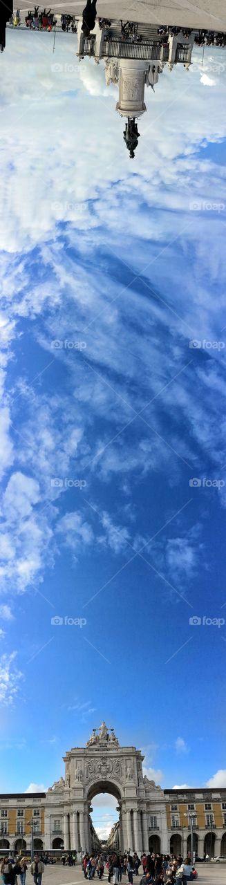 lisbon panorama. vertical panorama