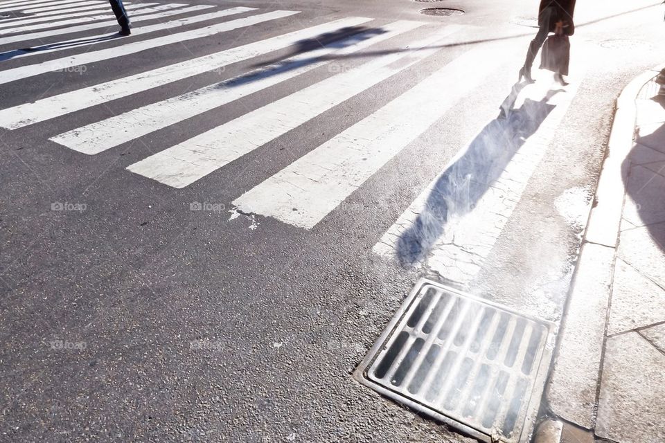 Urban life in Manhattan on a cold but sunny winter day 