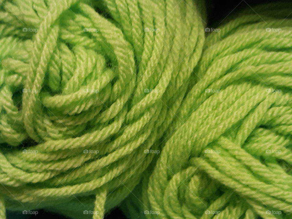 green yarn skeins