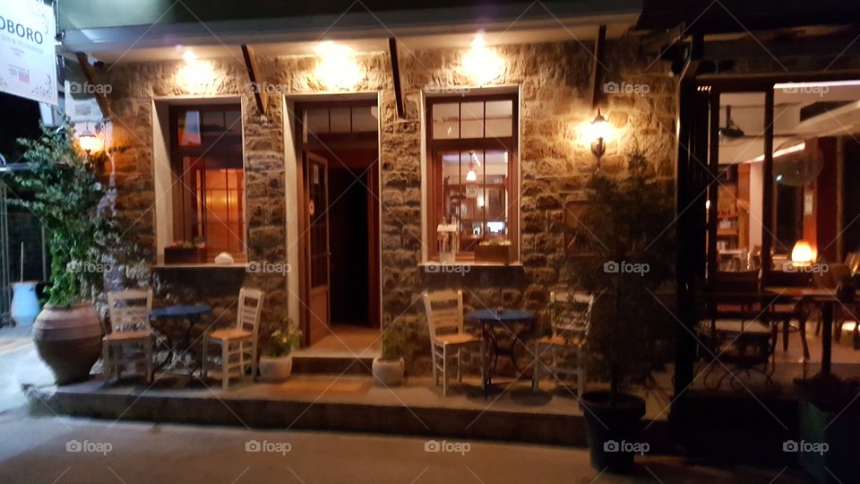 aphitos greece Restaurant nighttime