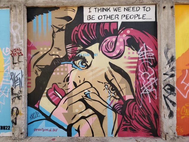 Viva magenta spotted in outdoor art gallery mural!