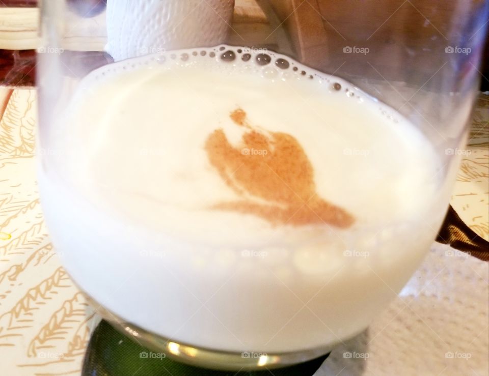 Shape of an Angel in milk