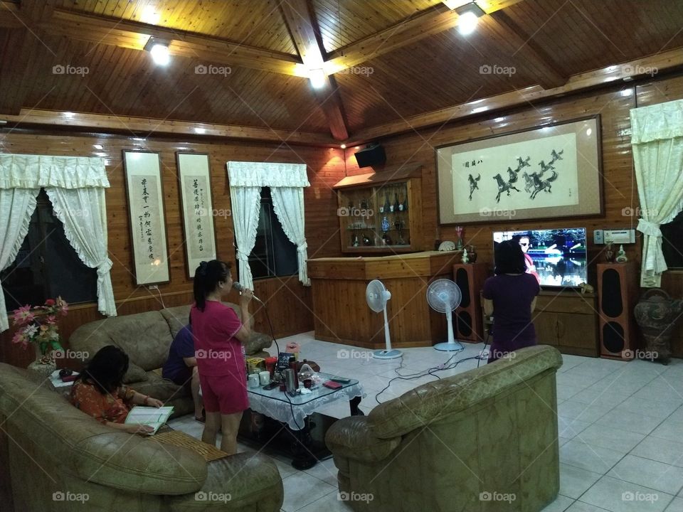 living room having fun with friends