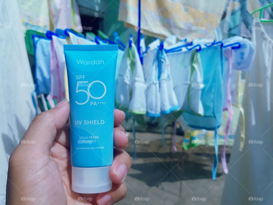 Wardah Beauty products, to protect the face from UV.