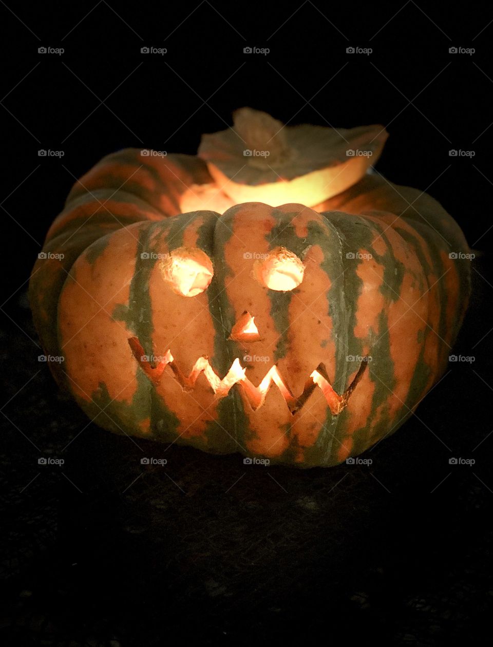 Halloween pumpkin in the dark