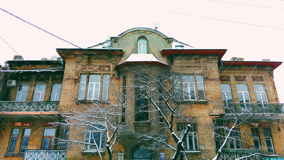 architecture of the old building in the city of Kiev