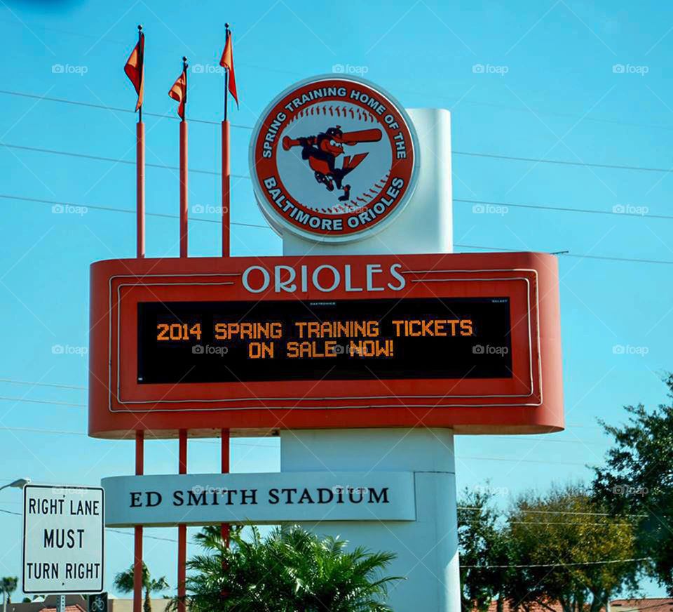 Spring training. Baltimore Orioles spring training in Sarasota, Florida