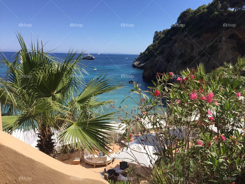 Beautiful bay at the Ibiza island, Spain