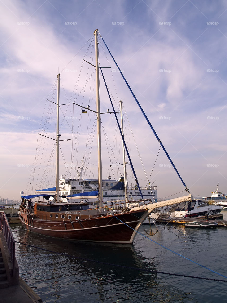 Boat. Boat in evening sea