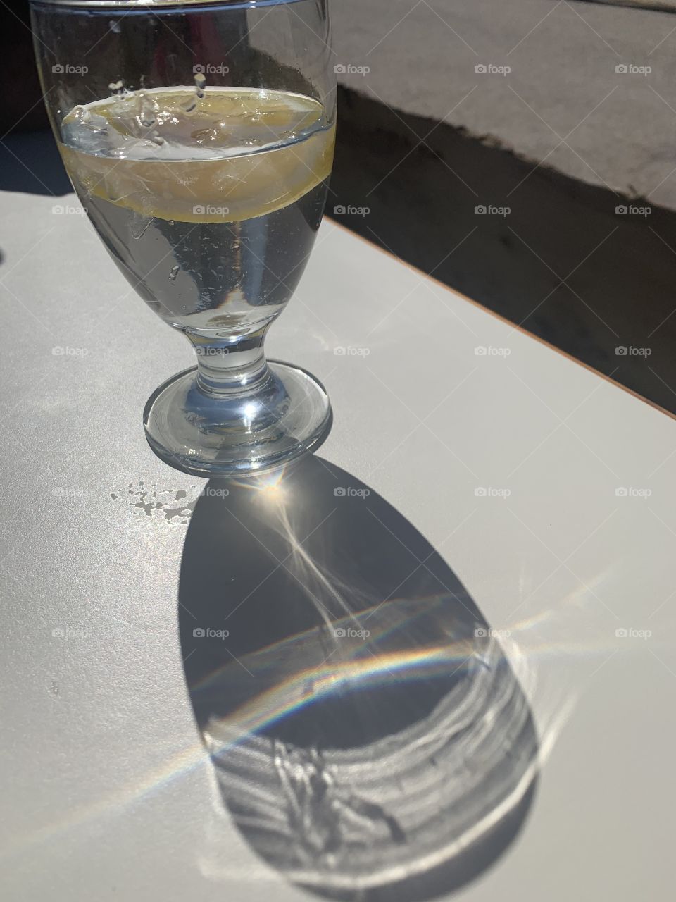 Glass of water reflection 