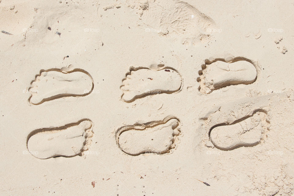 Foot prints on sand