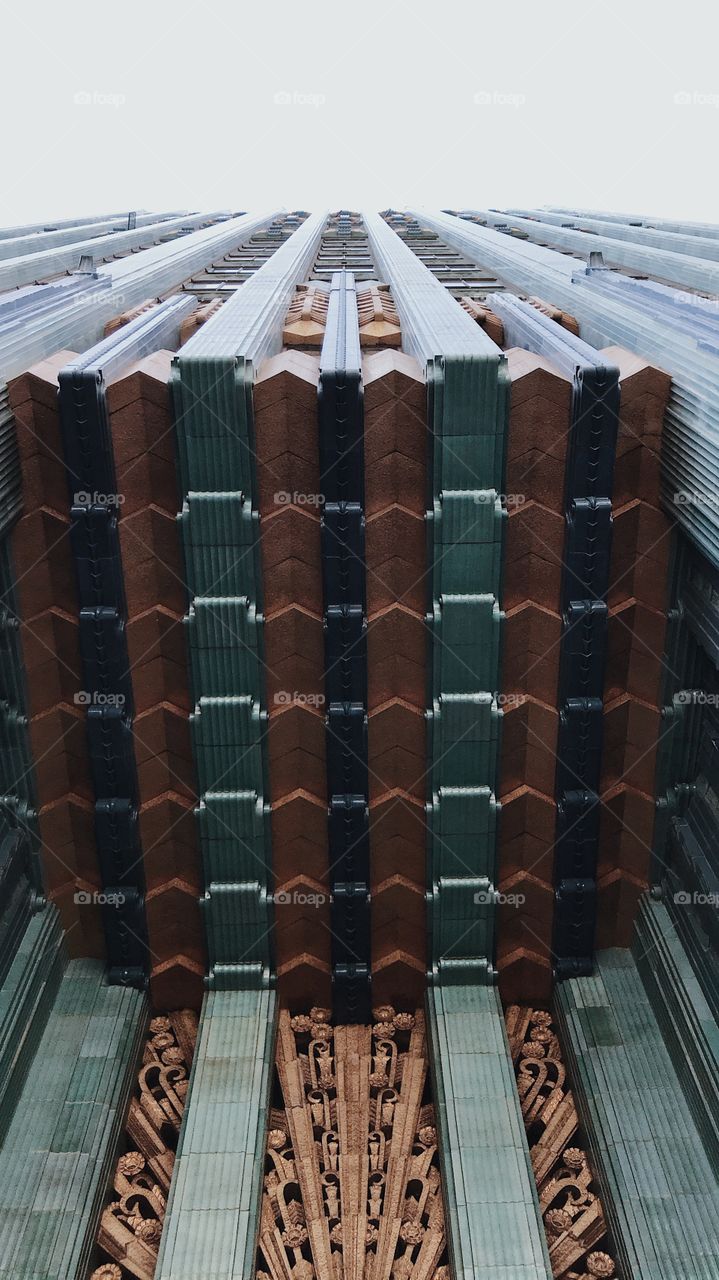 Looking up at a beautiful building in downtown L.A.