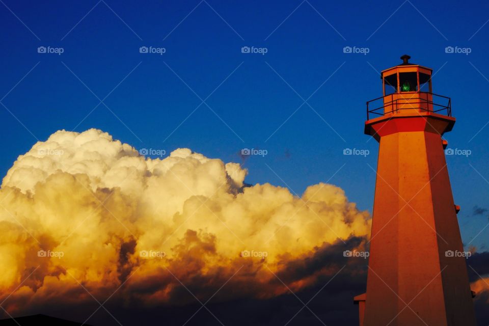 Lighthouse, No Person, Sunset, Sky, Light