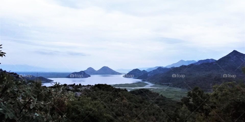 Mysterious landscape of Montenegro. Skadar lake.