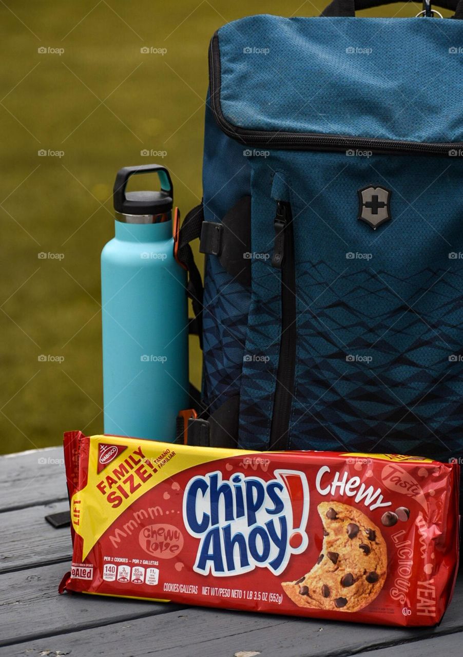 My favorite backpack with my favorite tumbler and favorite snack are my perfect combination of an adventure!