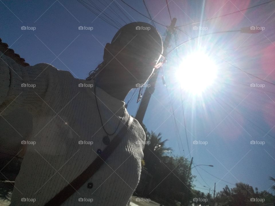 uma selfie com o sol