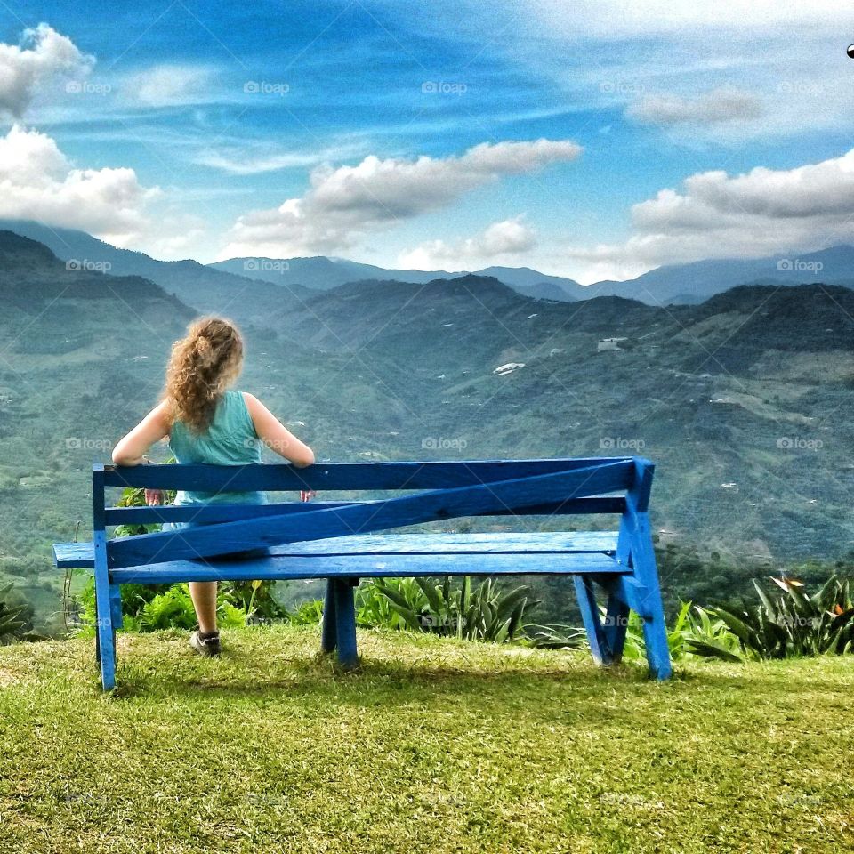 On top of the world: contemplation from a mountain bench