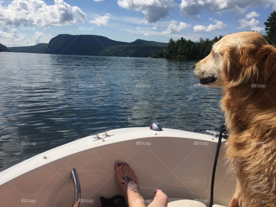 Enjoying a day on the lake with my best pal