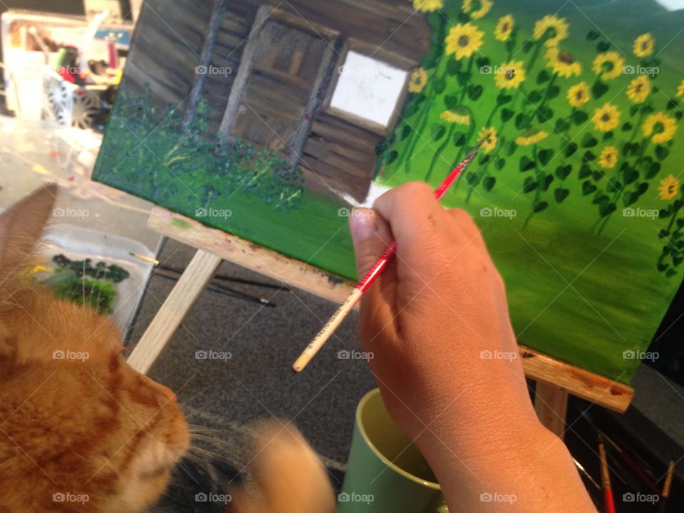 Painting with my little helper