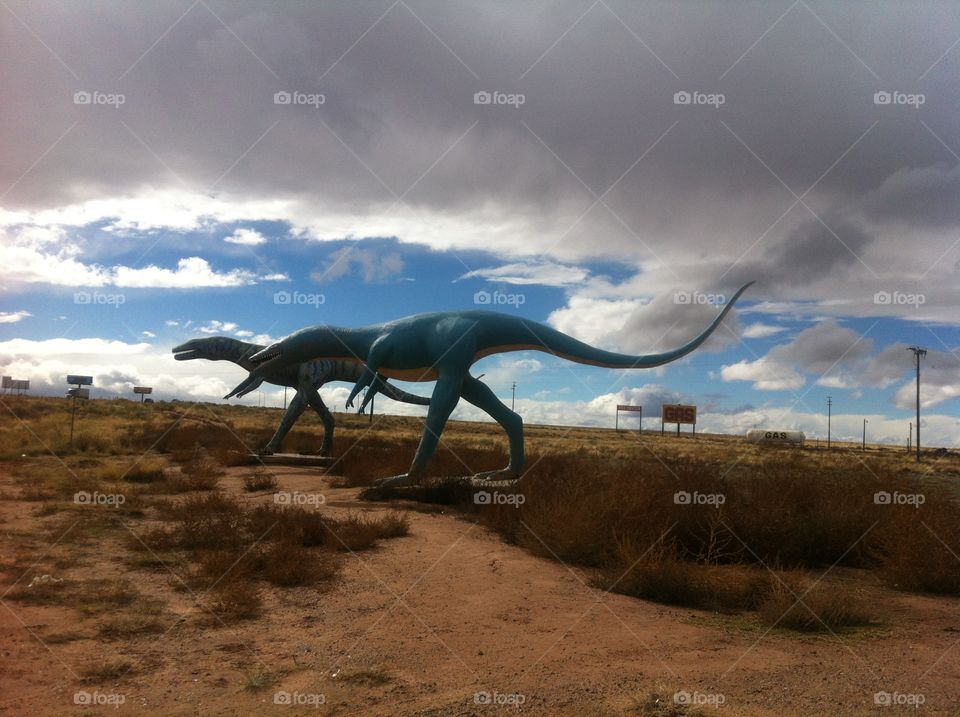 Dinosaurs in the desert