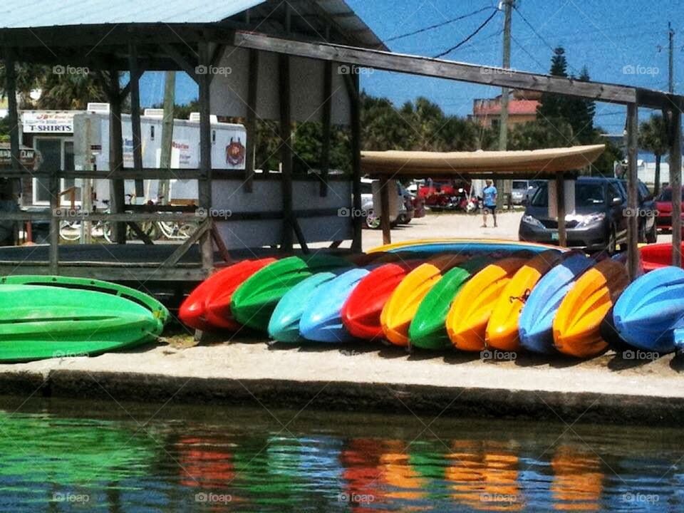 Colorful kayaks 