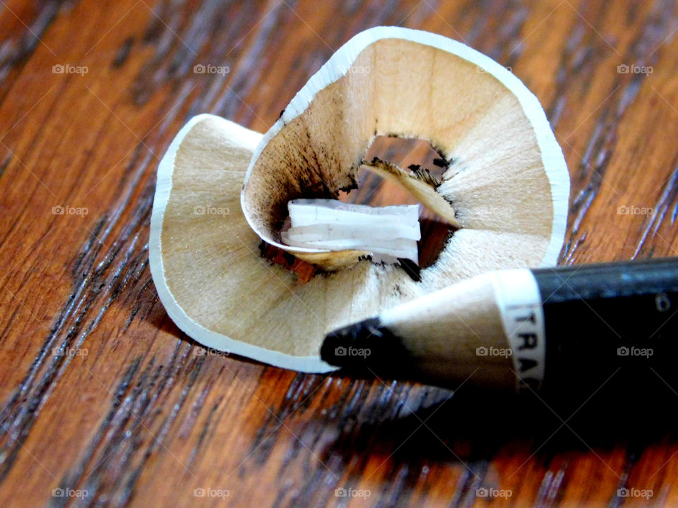 Macro shot of a  pencil shavings